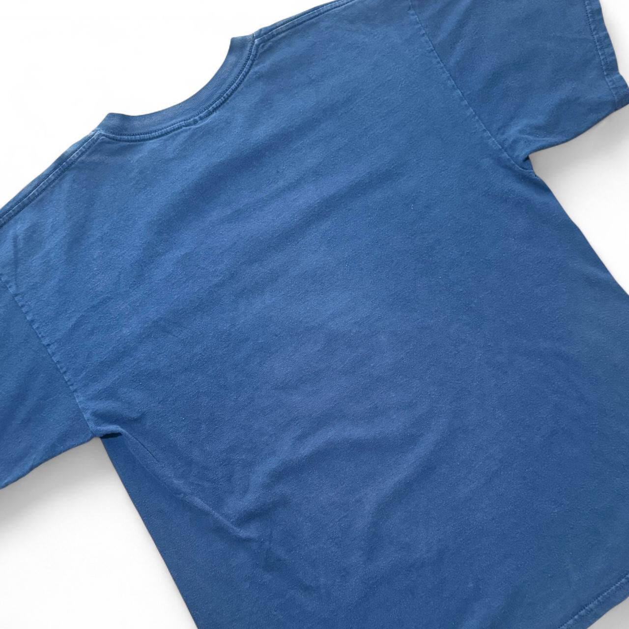 Navy Blue Faded Embroidered Goliad Tigers Football Tee