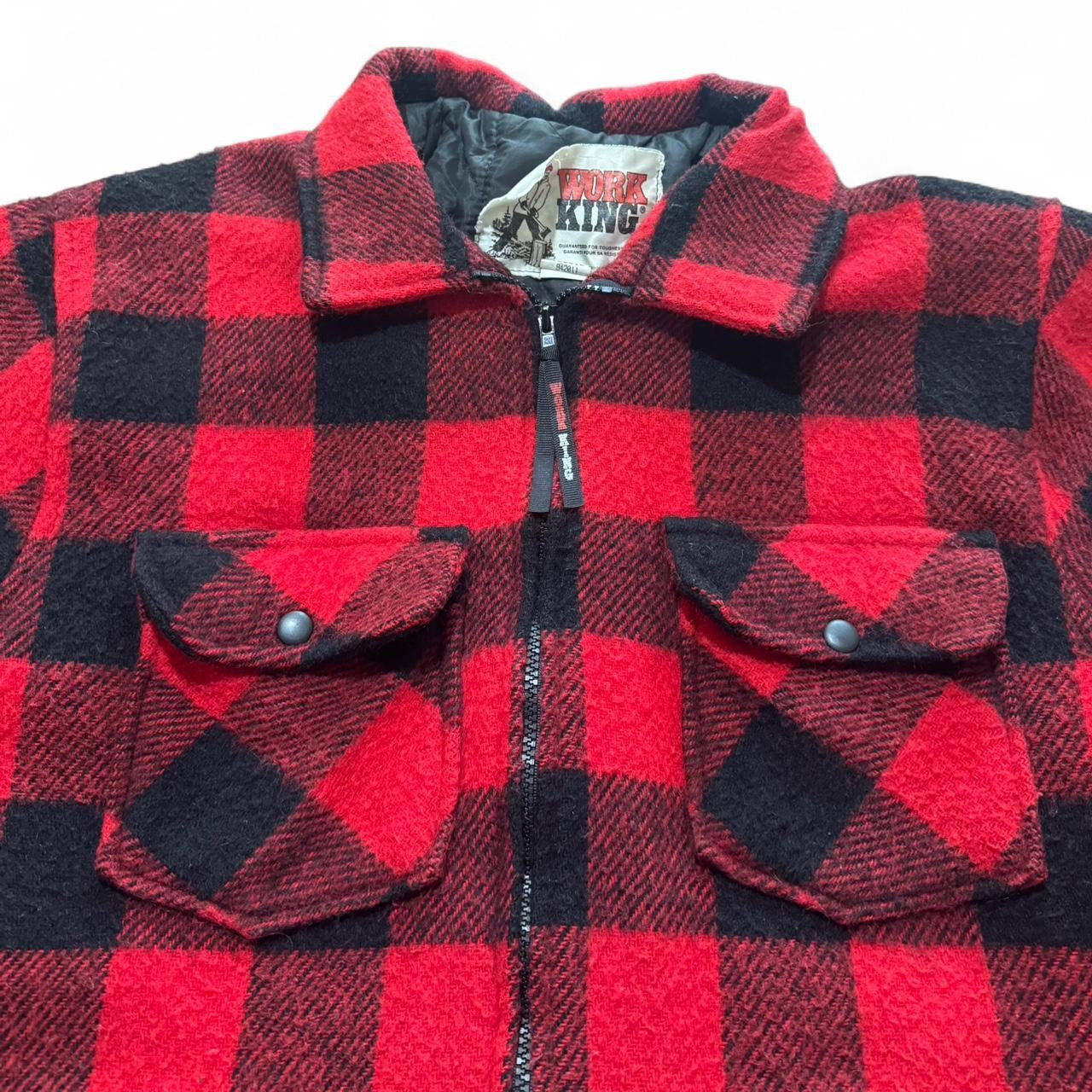 Wool Work King Big Mac Red Flannel Plaid Jacket