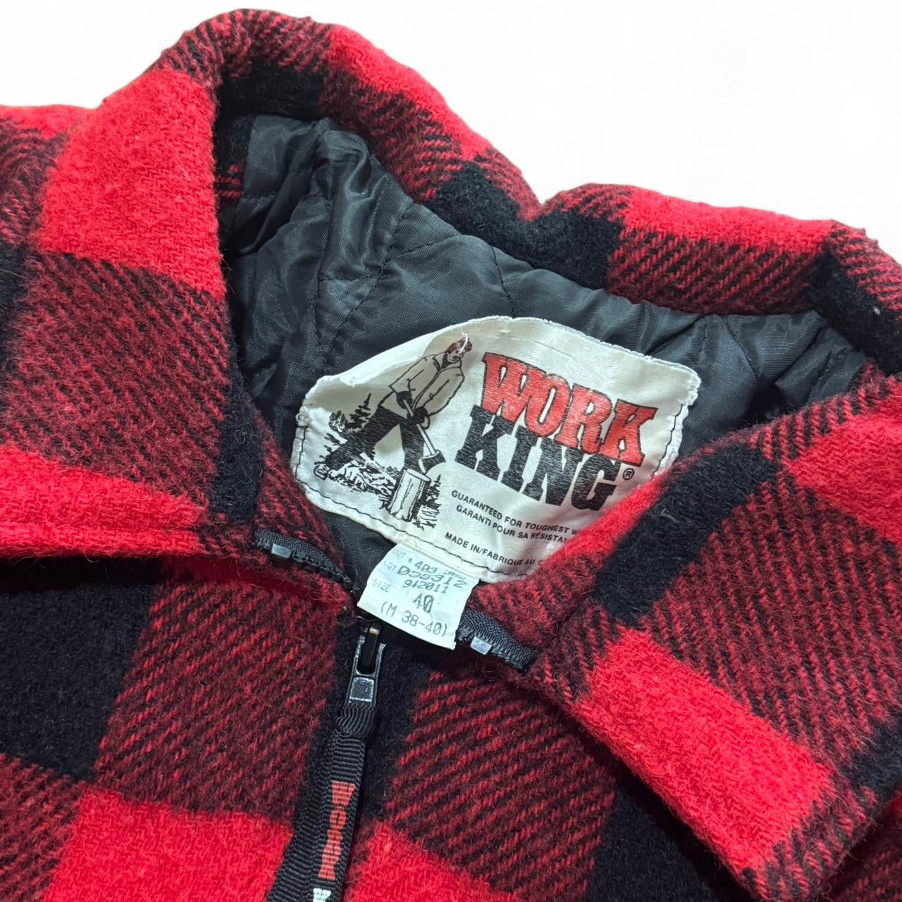 Wool Work King Big Mac Red Flannel Plaid Jacket