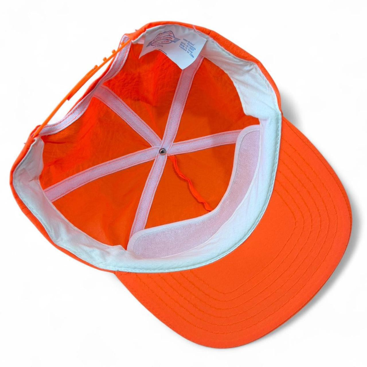 Vintages 90s Orange Esso Gas Station Trucker Baseball Nylon Hat Cap