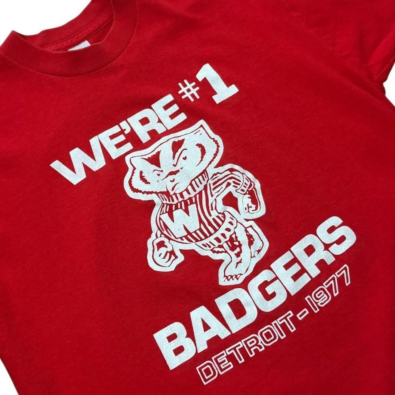 70s Wisconsin Badgers Bucky USA NCAA Football TKO Single Stitch T-shirt