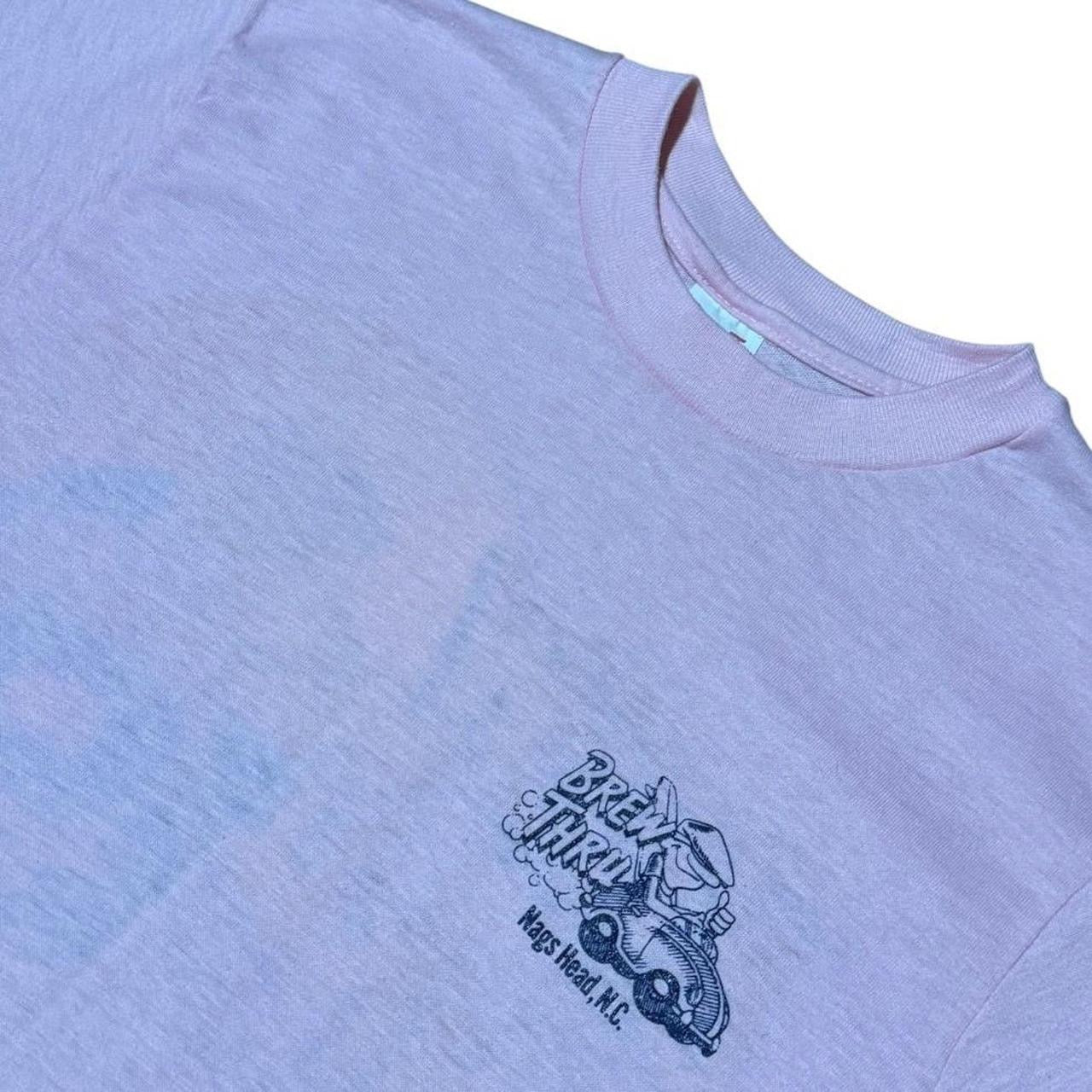 80s Brew Thru Nags Head NC USA Pink Single Stitch Mullet Graphic T-shirt