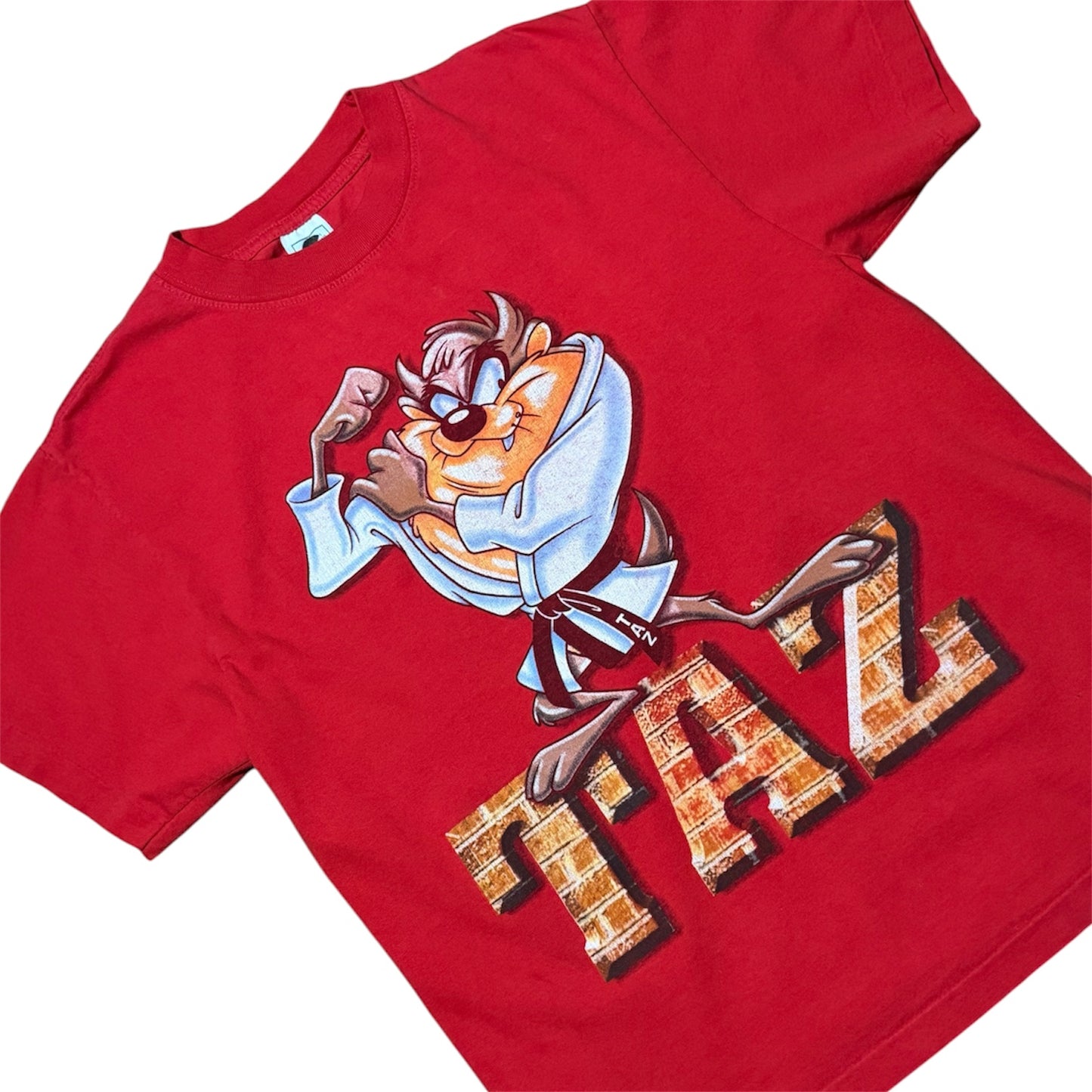 Vintage 90s Looney Tunes Taz Tazmanian Devil Karate Martial Arts Graphic T-Shirt