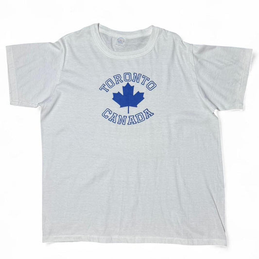 Vintage 80s Toronto Canada Souvenir Blue Maple Leaf Single Stitch T-shirt