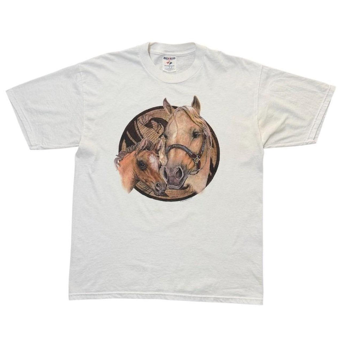 Y2K Horse and Foal Animal Equestrian Nature Western Graphic Art T-shirt