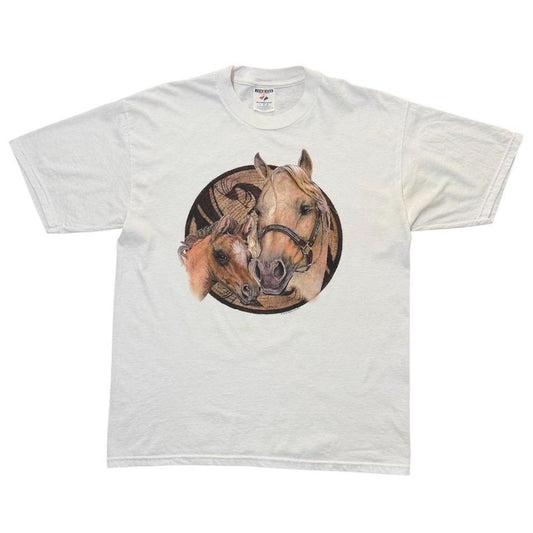Y2K Horse and Foal Animal Equestrian Nature Western Graphic Art T-shirt