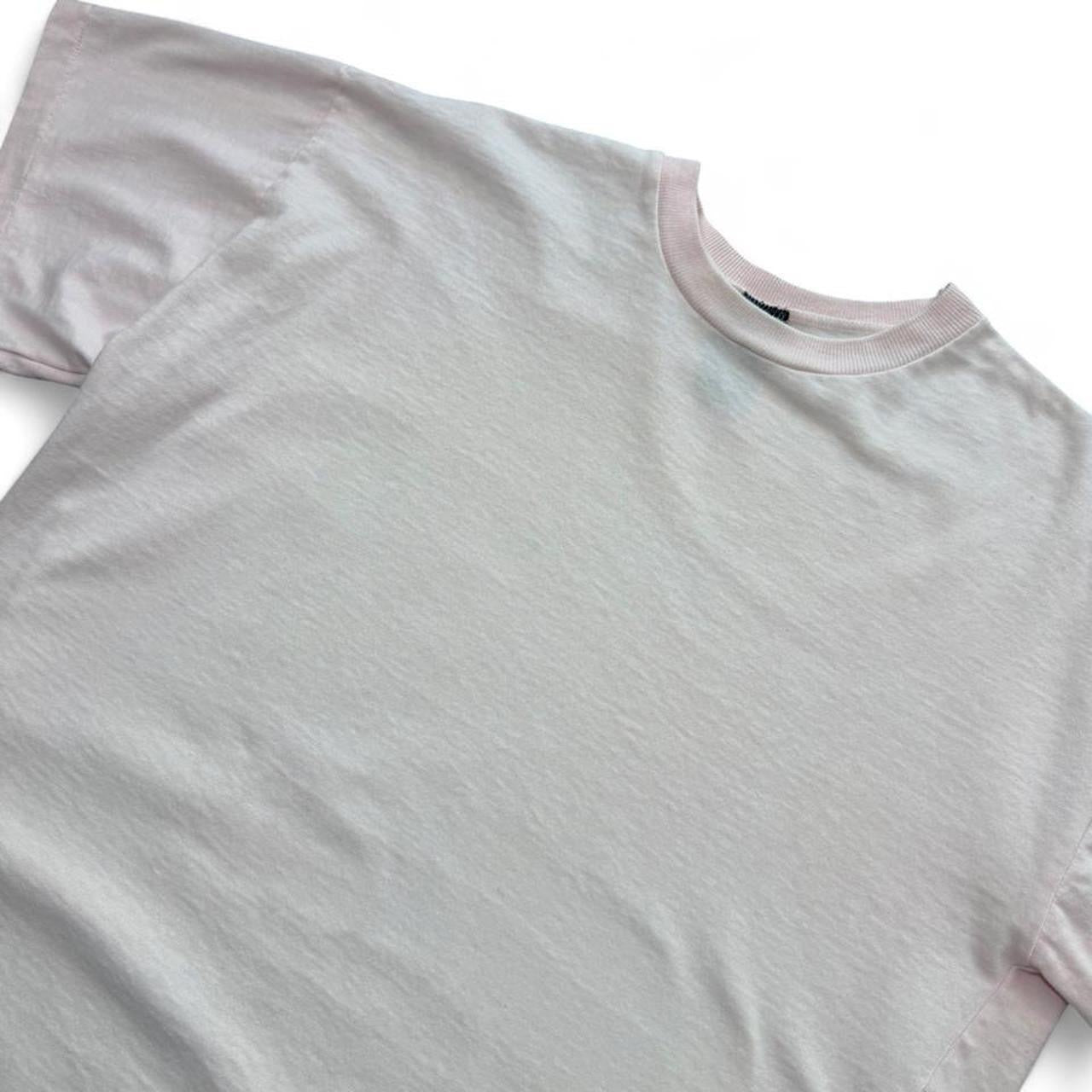 90s Light Baby Pink Hot Cotton Basic Plain Single Stitch Casual T-shirt