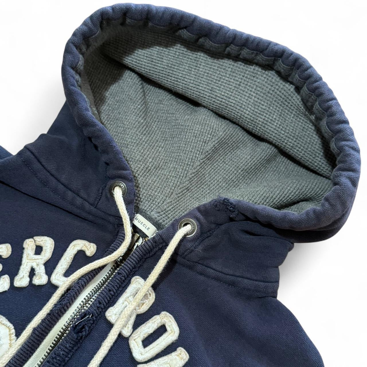 Vintage Y2K Abercrombie & Fitch Spellout Embroidered Zip Hoodie
