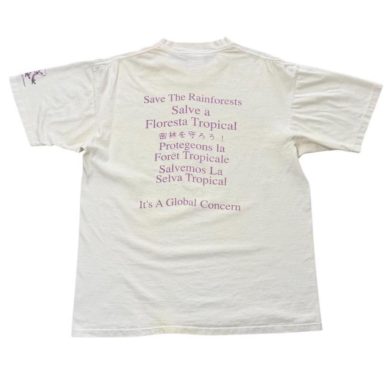 90s Rainforest Alliance Jungle Wild Animal Bird Tree Art Graphic T-shirt
