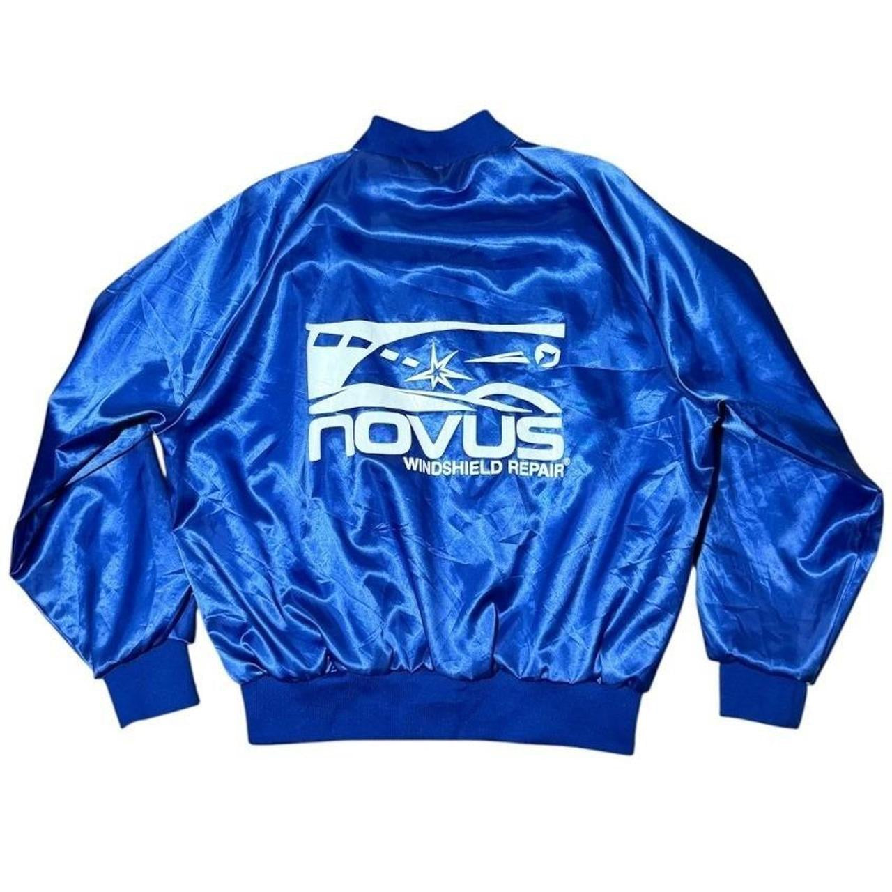 80s Hilton Novus Windshield Repair Auto Car Mechanic Satin Bomber Jacket