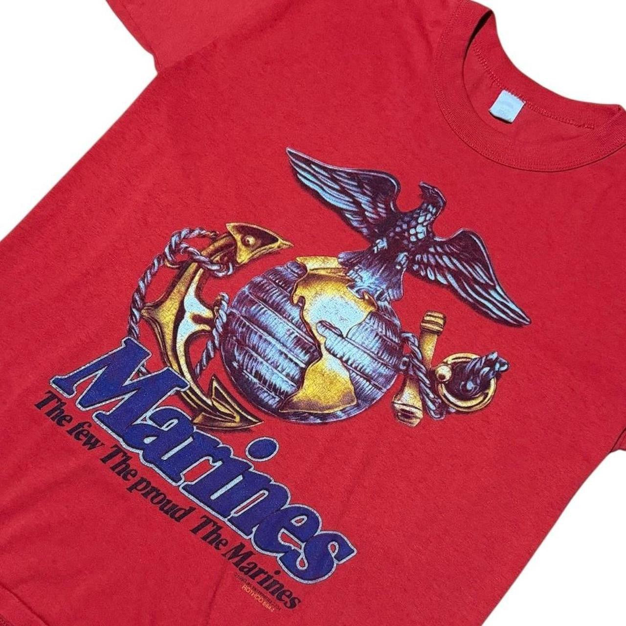 90s Rothco USA Marines Corps Army Navy Soldier Insignia Graphic T-Shirt