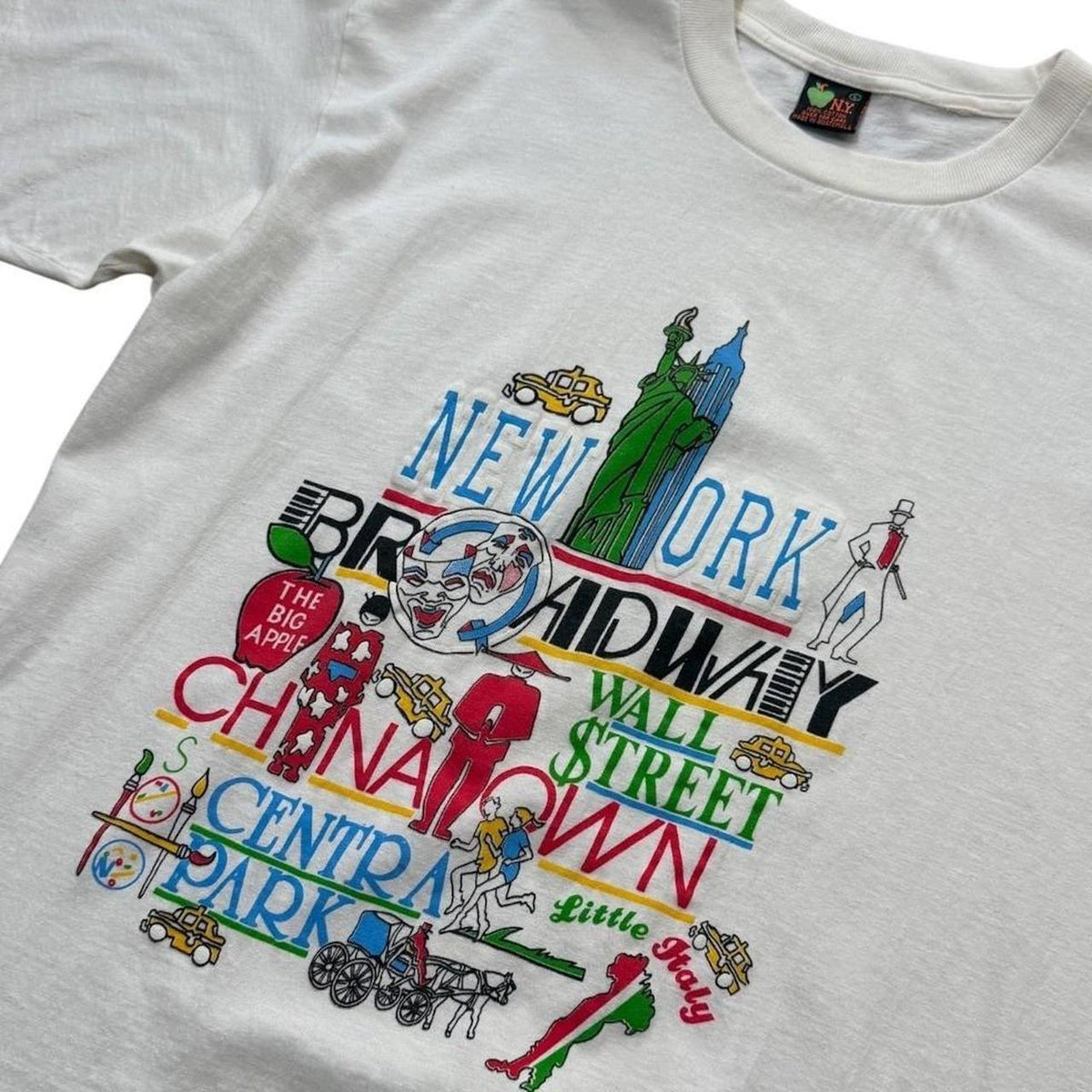 90s New York City Districts NYC Souvenir Broadway Art Graphic T-shirt