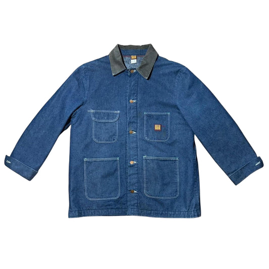 80s Big Ben Blue Denim Chore Coat Blanket Fleece Lined Jacket