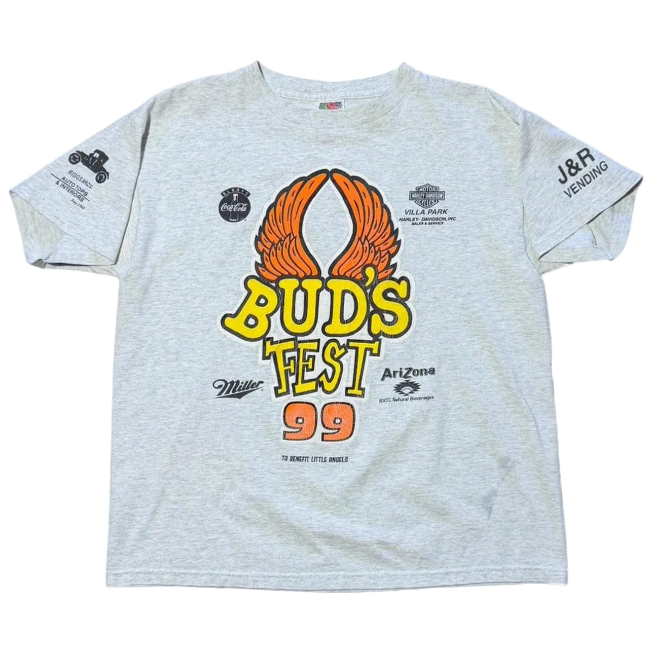 Vintage ‘99 Harley Davidson Buds Fest Motorcycle Biker Promo Souvenir T-shirt