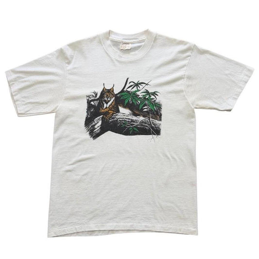 80s Lynx Bob Cat Wild Animal Savannah Jungle Art Nature Graphic T-shirt