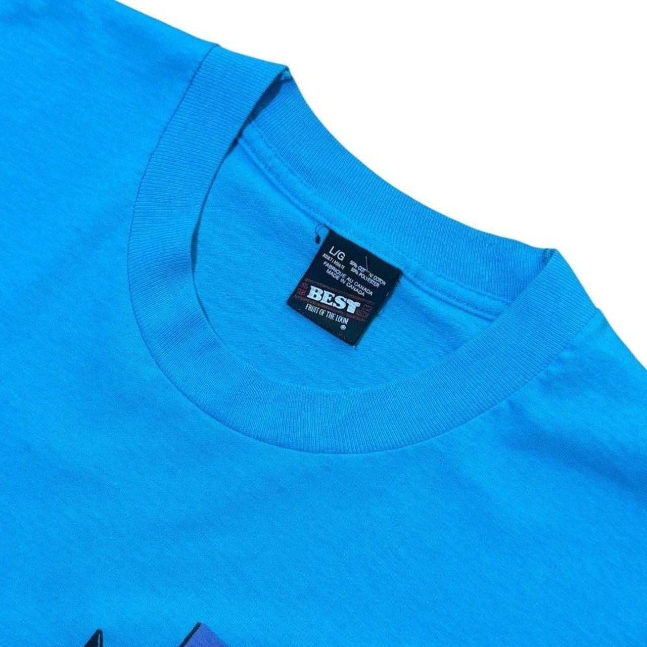 90s Eye Spy Black Kitty Cat Cute Animal Art Baby Blue Graphic T-shirt