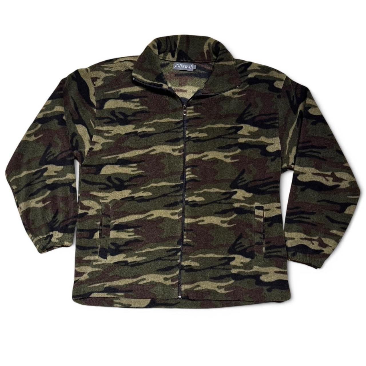 Green Camouflage Fleece Zip-Up
