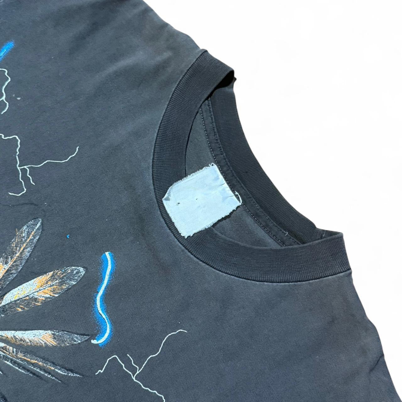 Vintage 90s Lightning Bolt Aboriginal Native Chief Thunder T-Shirt
