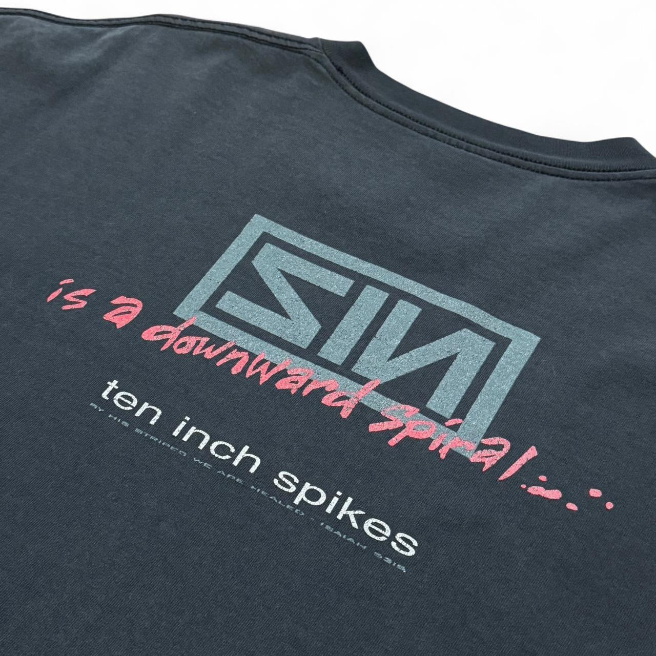 Rare Vintage SIN Parody Nine Inch Nails Ten Inch Spikes Jesus Religious God T-shirt