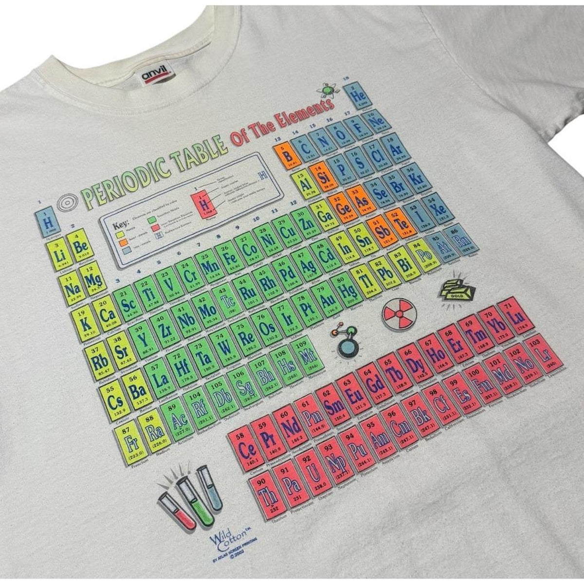 Y2K Periodic Table of Elements Science Chemical Neon Art Graphic T-shirt