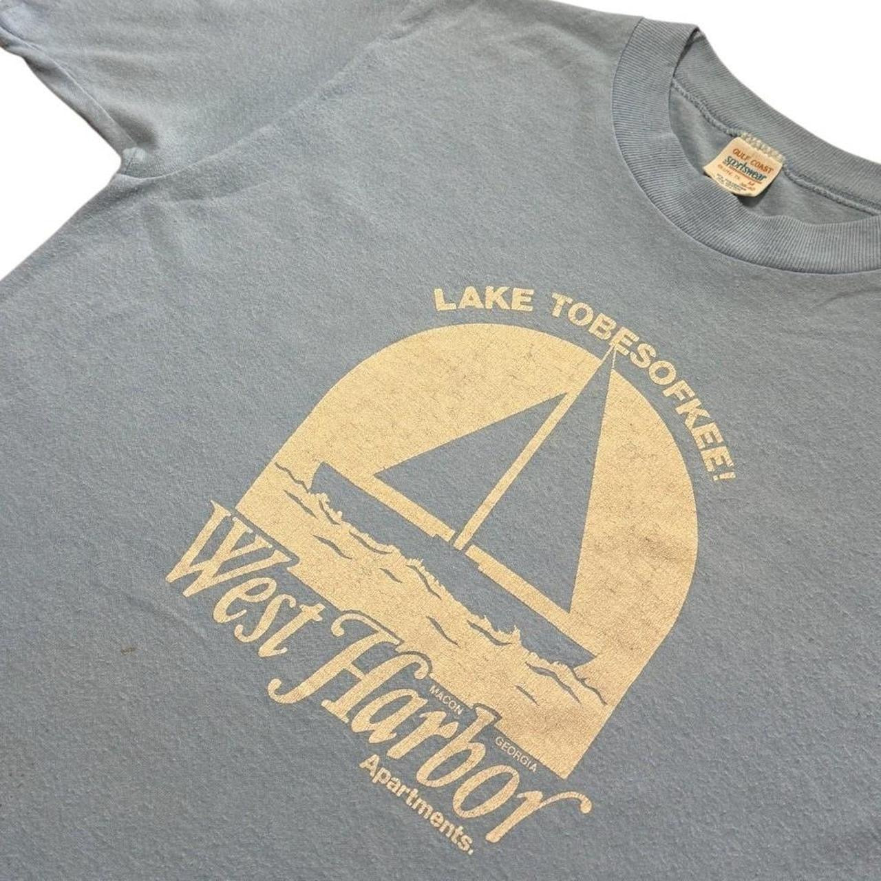 80s Lake Tobesofkee West Harbor Sailing Boat Ocean Yacht Graphic T-shirt
