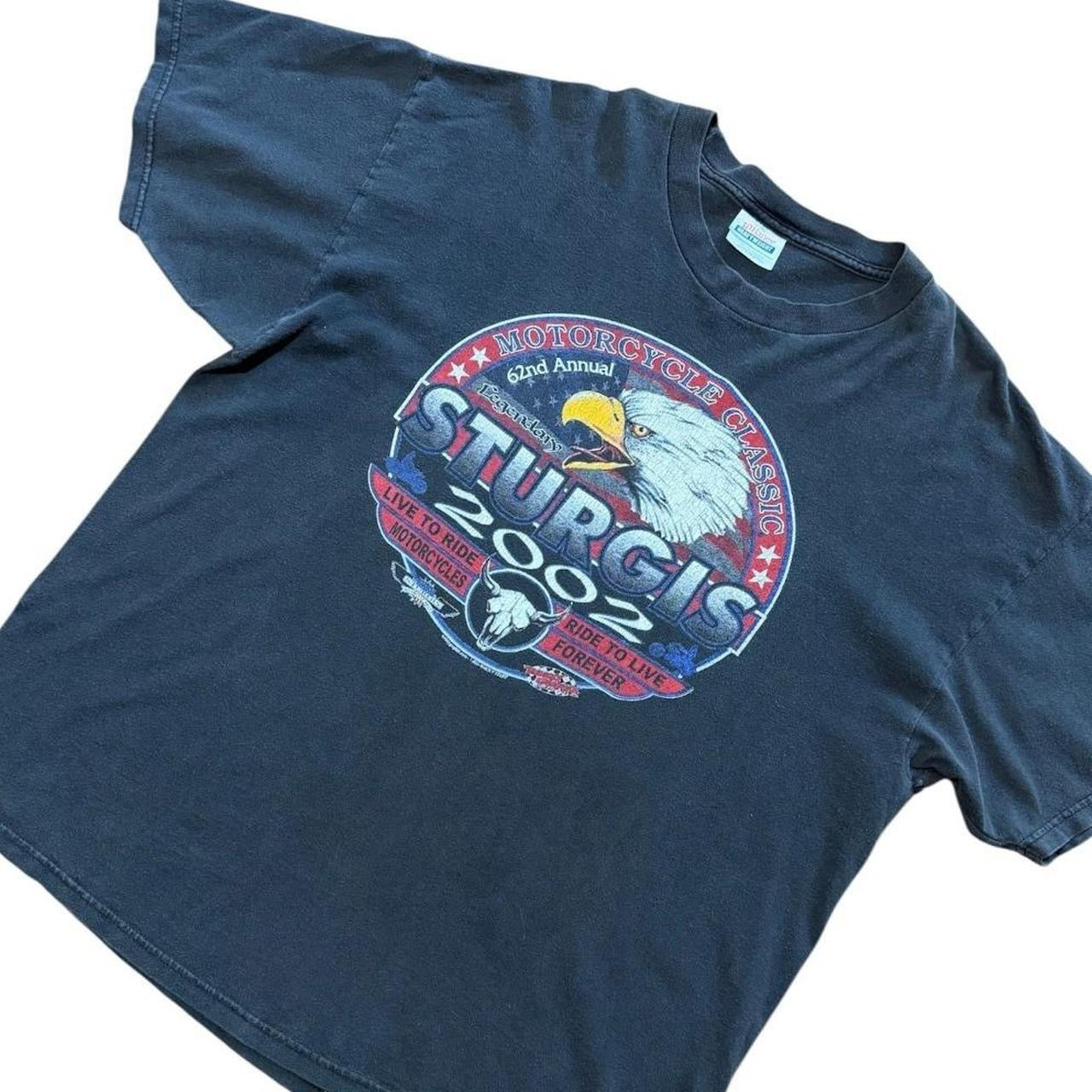 Sturgis 2002 Motorcycle Classic Eagle Biker Motorcycle Graphic T-shirt