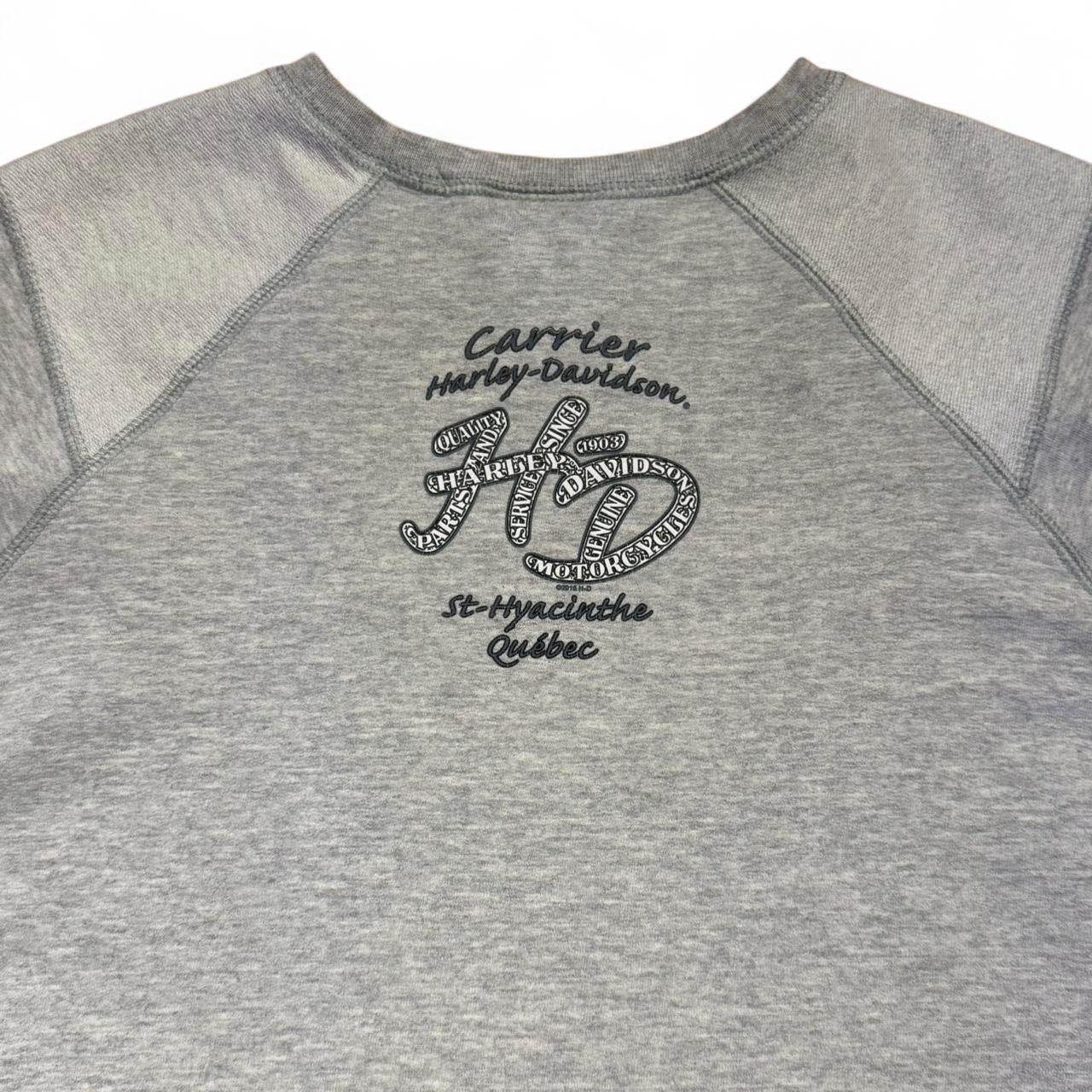 Vintage 2014 Floral Harley Davidson Quebec Canada Biker Crewneck