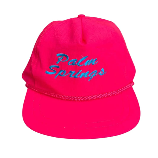 Vintage 90s Hot Pink Palm Springs Embroidered Baseball Snapback Hat