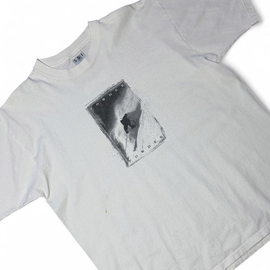 Vintage 90s Powder Snowboard Aspen Outdoors Nature Snow T-shirt