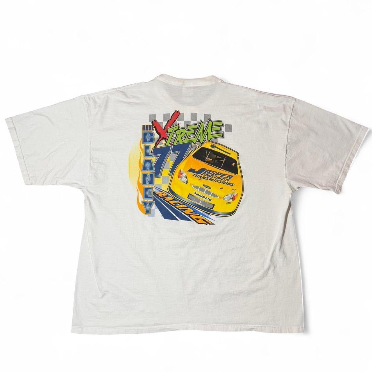 Y2K Dave Blaney Nascar Racing Double Sided Car/Auto Graphic T-shirt