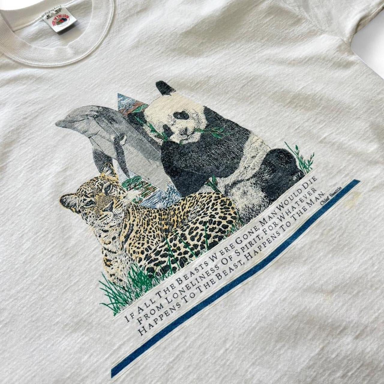 Vintage 90s Animals Nature Wilderness Wildlife Seattle Quote T-shirt