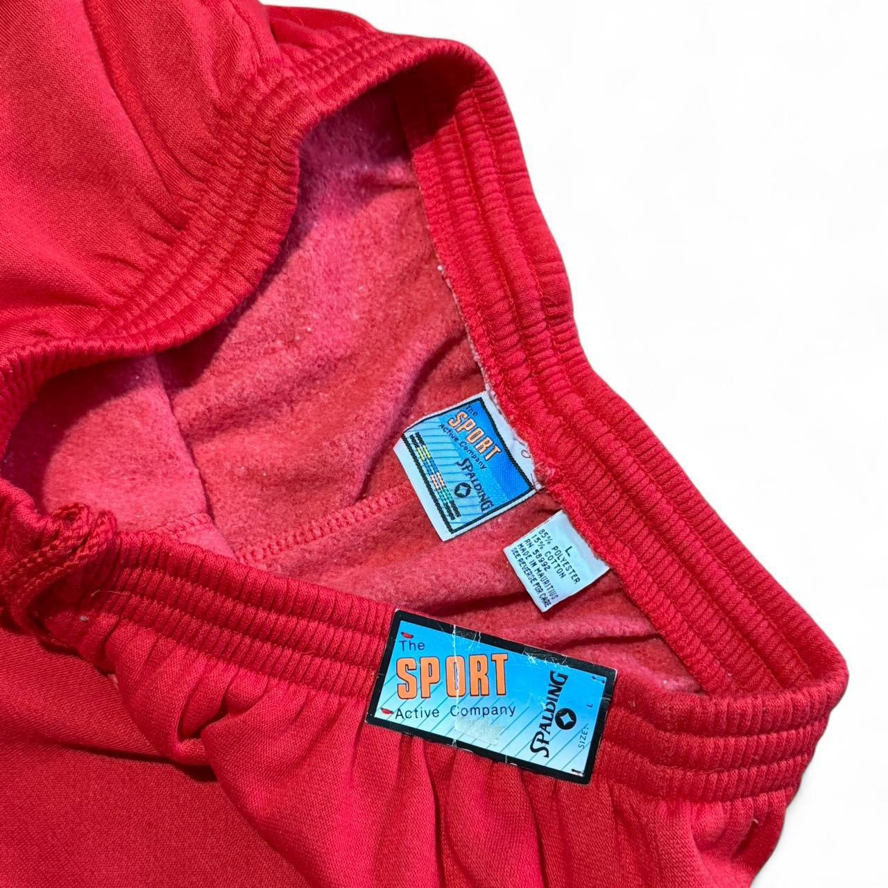 Vintage Deadstock NWT Spalding Sport Retro Basketball Red Sweat Shorts