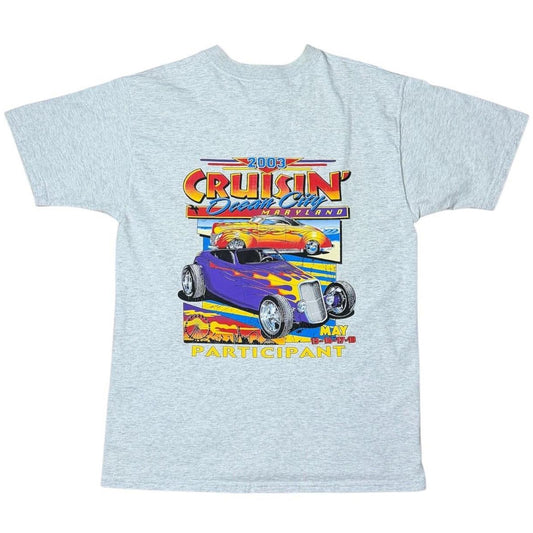 Y2K Cruisin Ocean City Hot Rod Classic Car Auto Mechanic Henley T-Shirt
