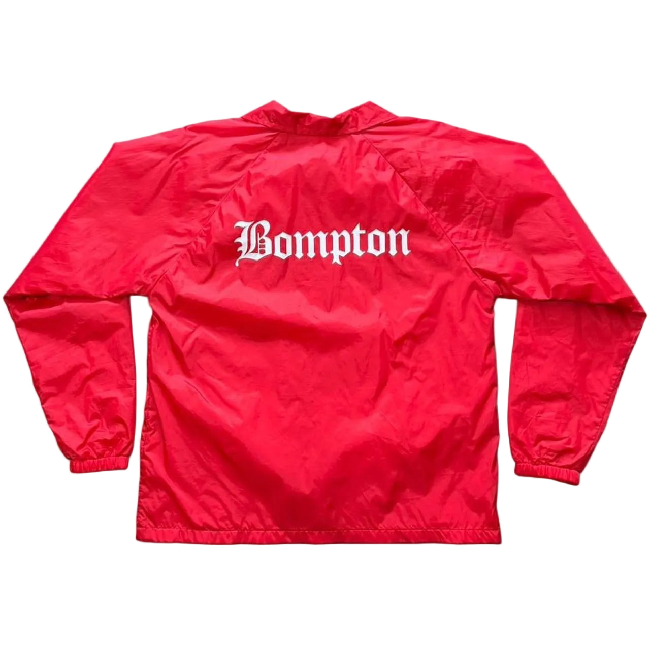 Y2K Bompton Hip Hop Rap LA YG Red Button Up Coaches Jacket Windbreaker