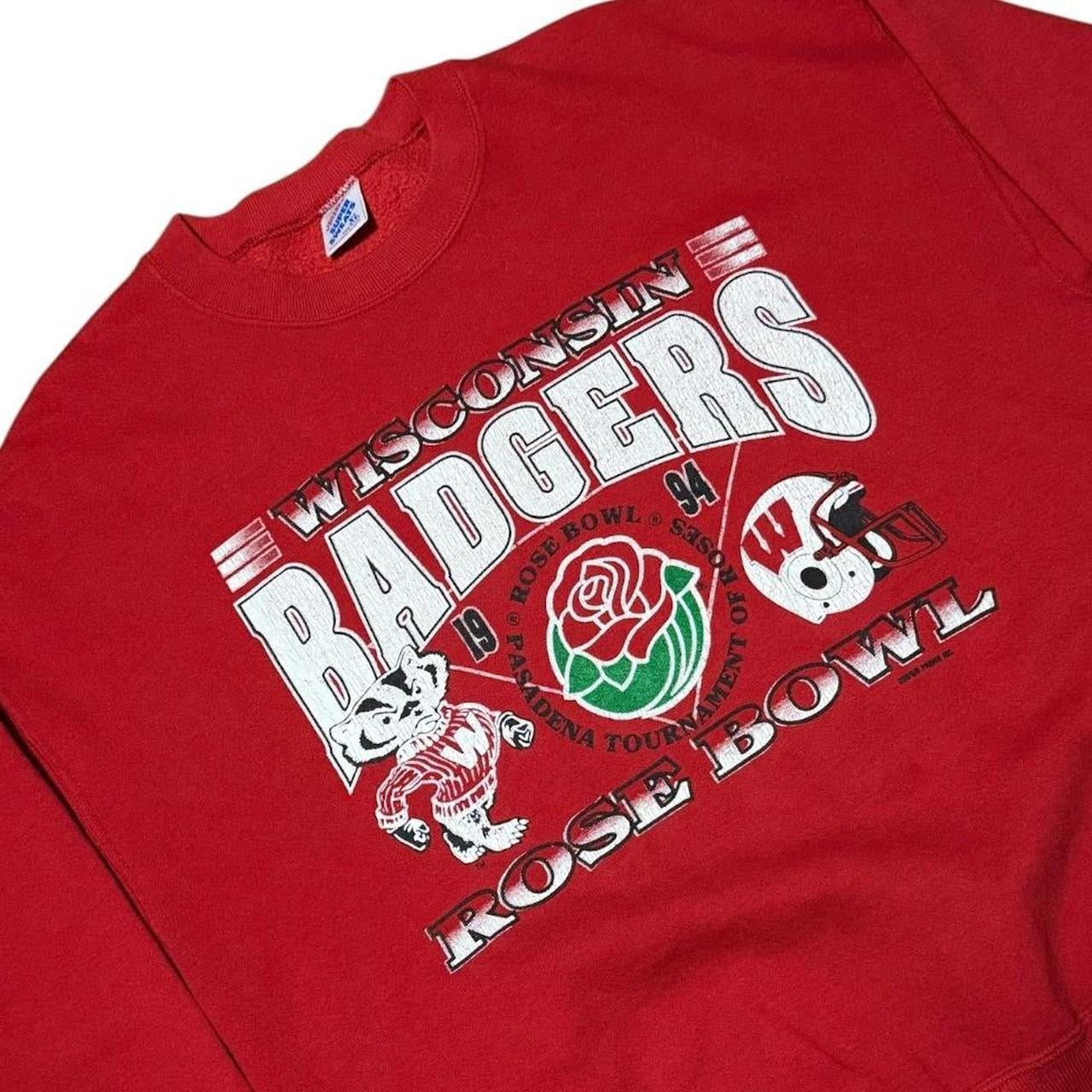90s Wisconsin Badgers Rose Bowl NCAA USA Football Sport Crewneck Sweater
