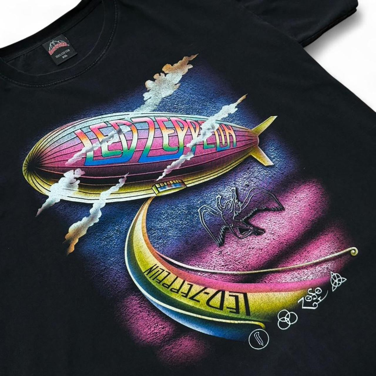 Y2K Led Zeppelin Blimp Icarus Swan Graphic Rock Band Music Merch T-Shirt