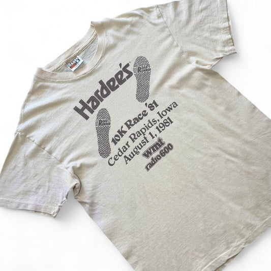 80s Hardees 10K Race Cedar Rapids Running Marathon Iowa T-shirt