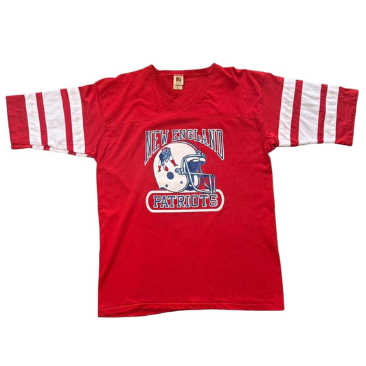 80s New England Patriots Football NFL Quarter Sleeve Jersey