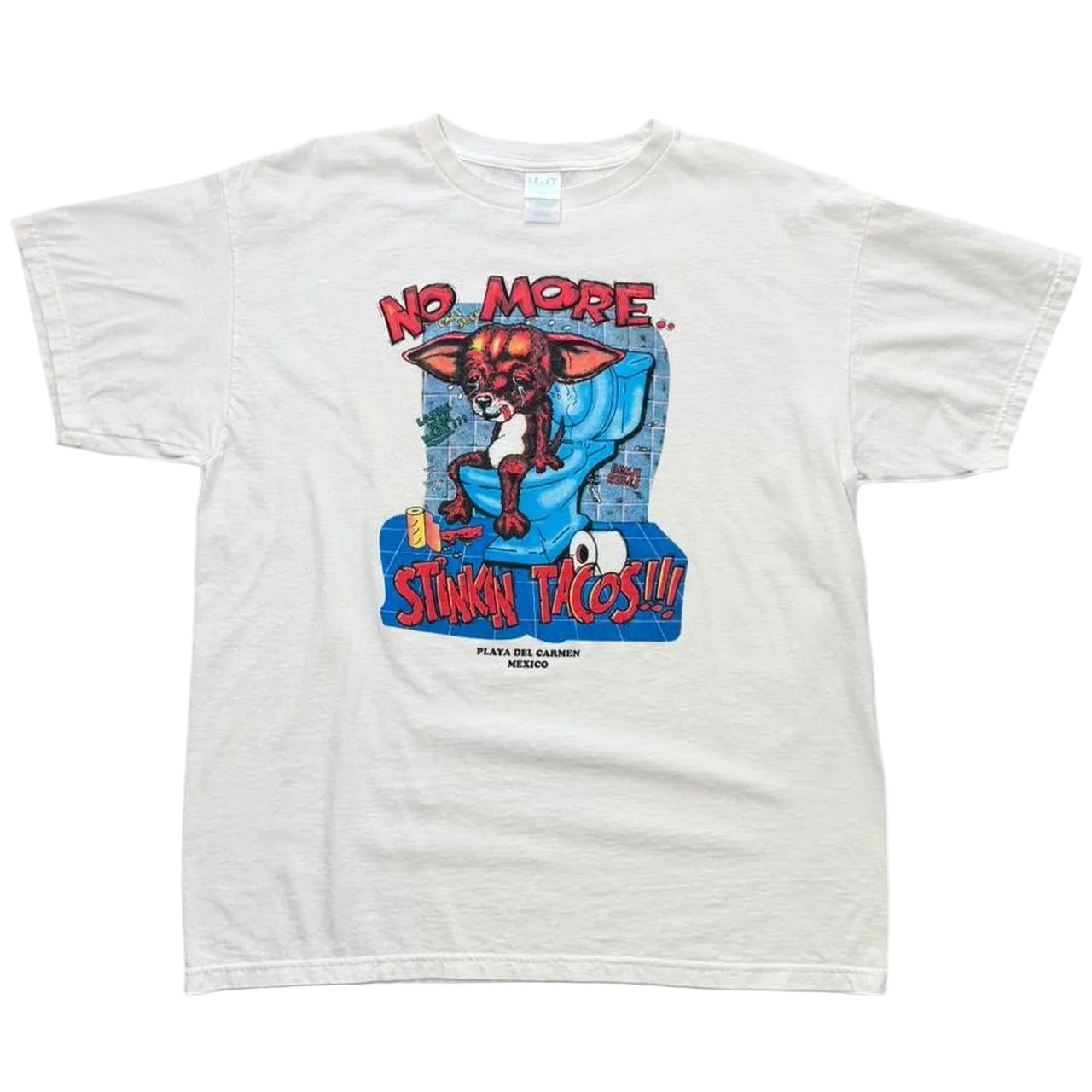 Vintage 90s No More Stinkin Taco Bell Dog Chihuahua Funny Poop Joke T-shirt