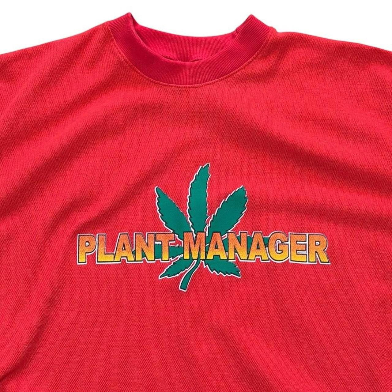 90s Plant Manager Weed Leaf Marijuana Stoner Graphic Jersey Knit T-Shirt