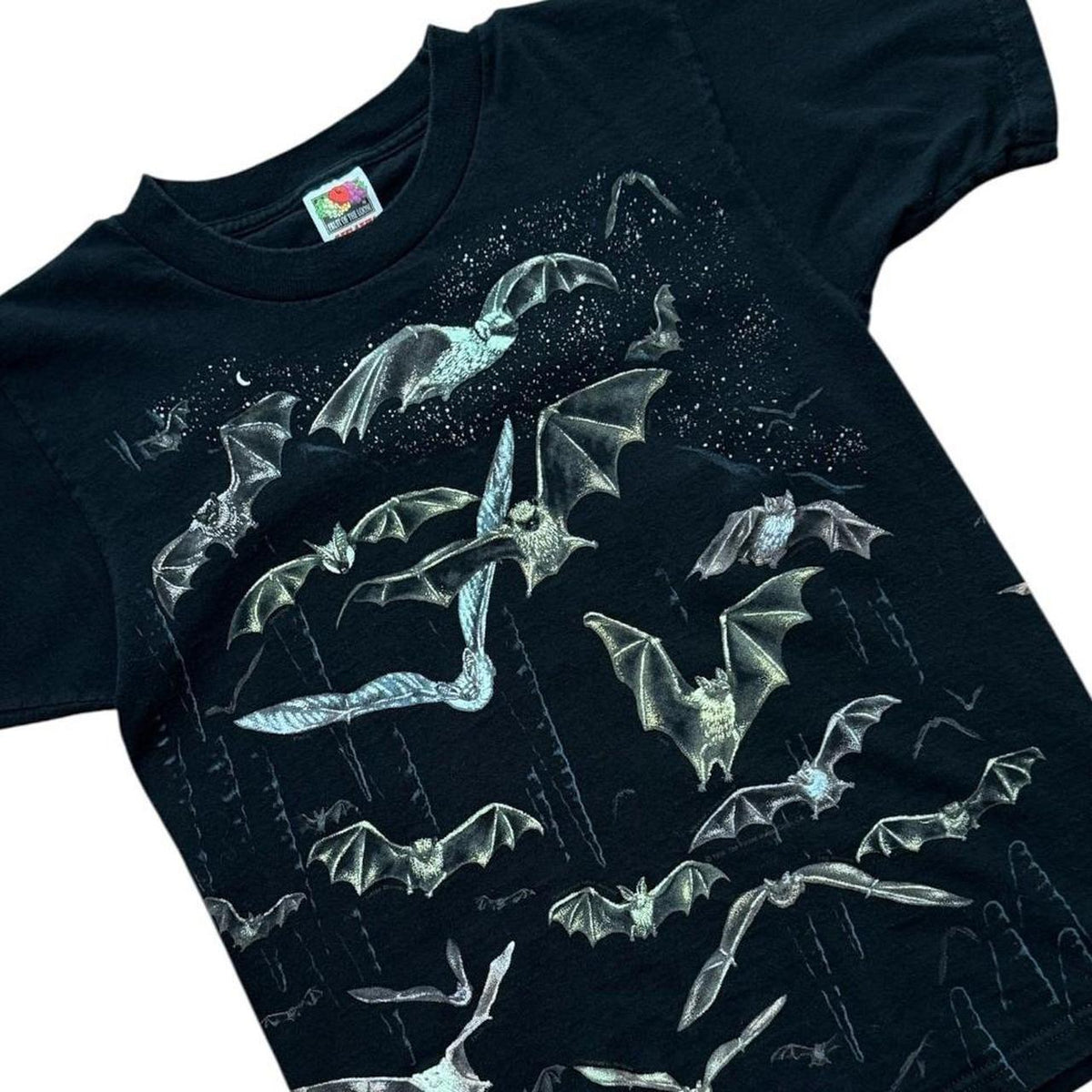 90s Bats Halloween Glow in Dark Spooky Nature AOP Art Graphic T-shirt