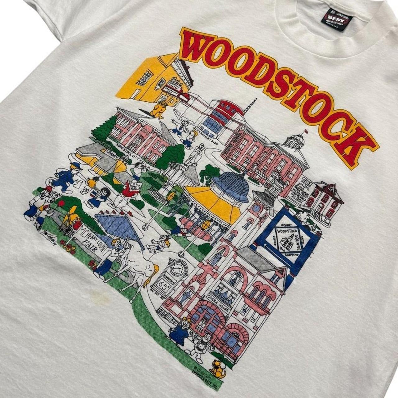 90s Woodstock Illinois Groundhog Day Graphic Architecture Art T-shirt