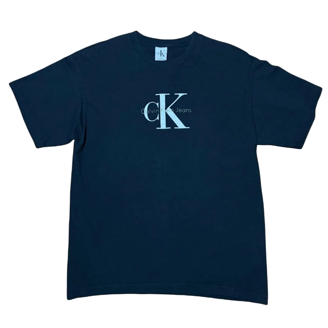 90s Black Calvin Klein Designer Graphic Logo Spellout Tee