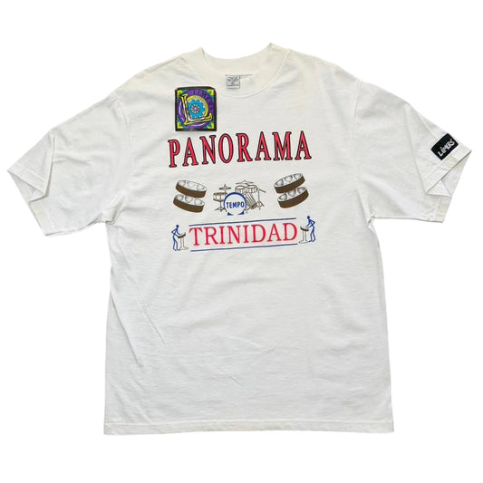 Vintage 90s Deadstock NWT Panorama Trinidad Tempo Drums Art Graphic T-shirt