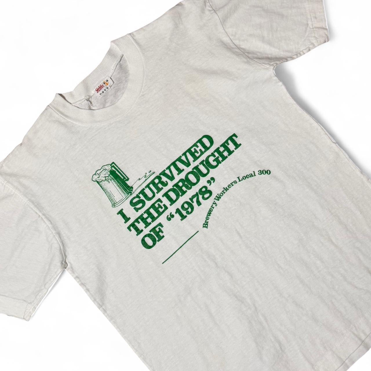 70s "I Survived the Drought of 1973"  Beer Souvenir T-shirt