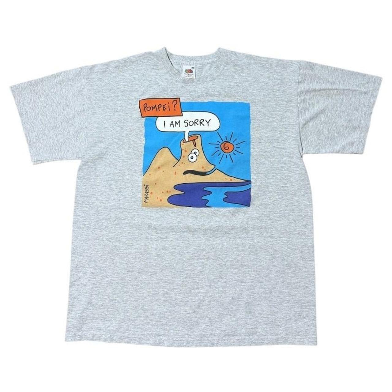 Y2K Pompeii Mount Vesuvius Nature Graphic Volcano Joke Funny Art T-shirt