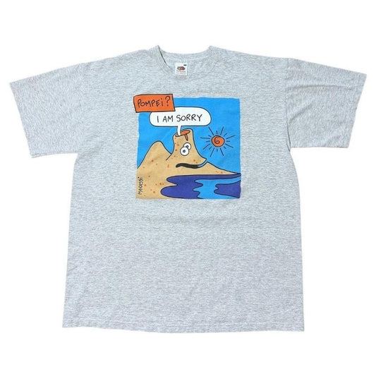Y2K Pompeii Mount Vesuvius Nature Graphic Volcano Joke Funny Art T-shirt