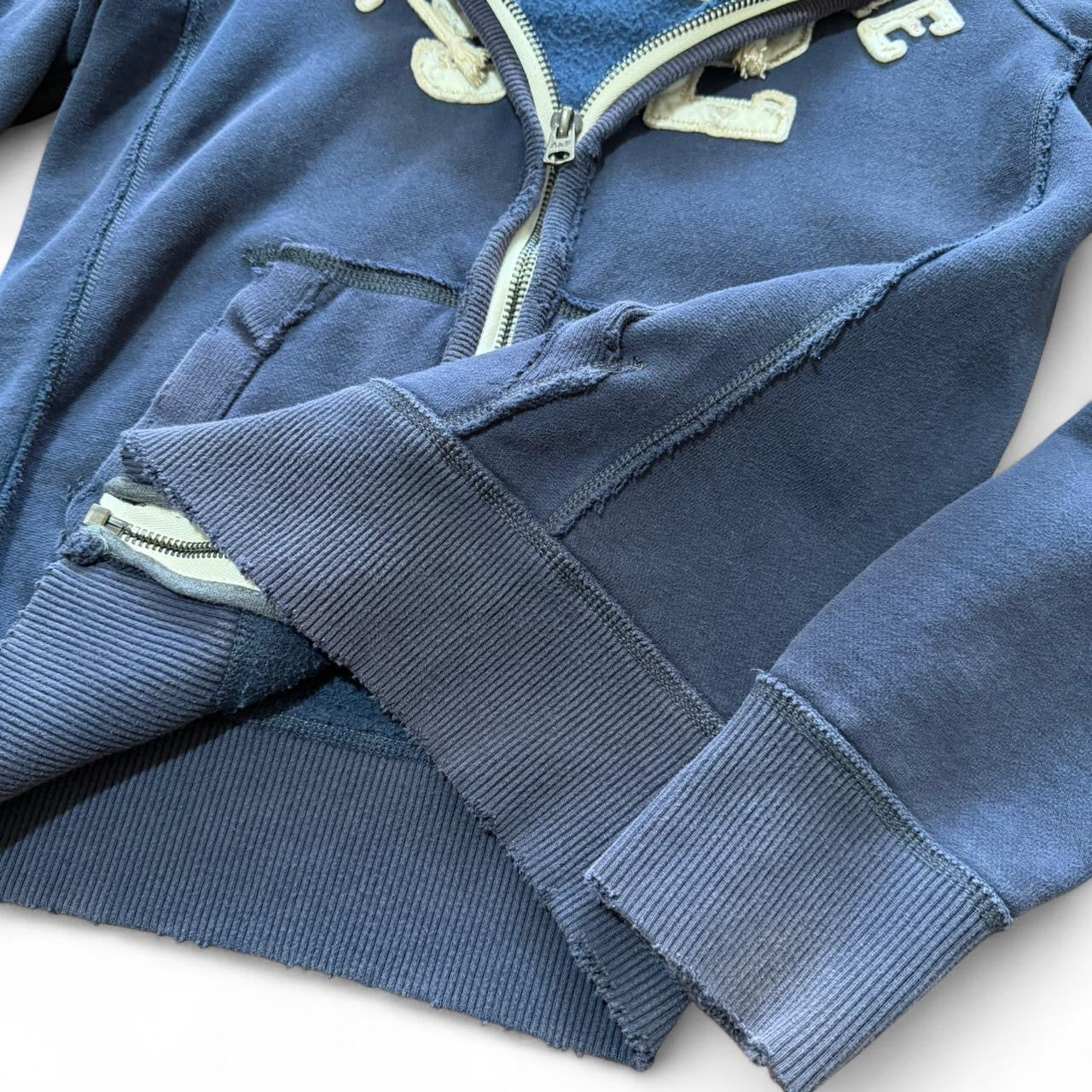 Vintage Y2K Abercrombie & Fitch Spellout Embroidered Zip Hoodie