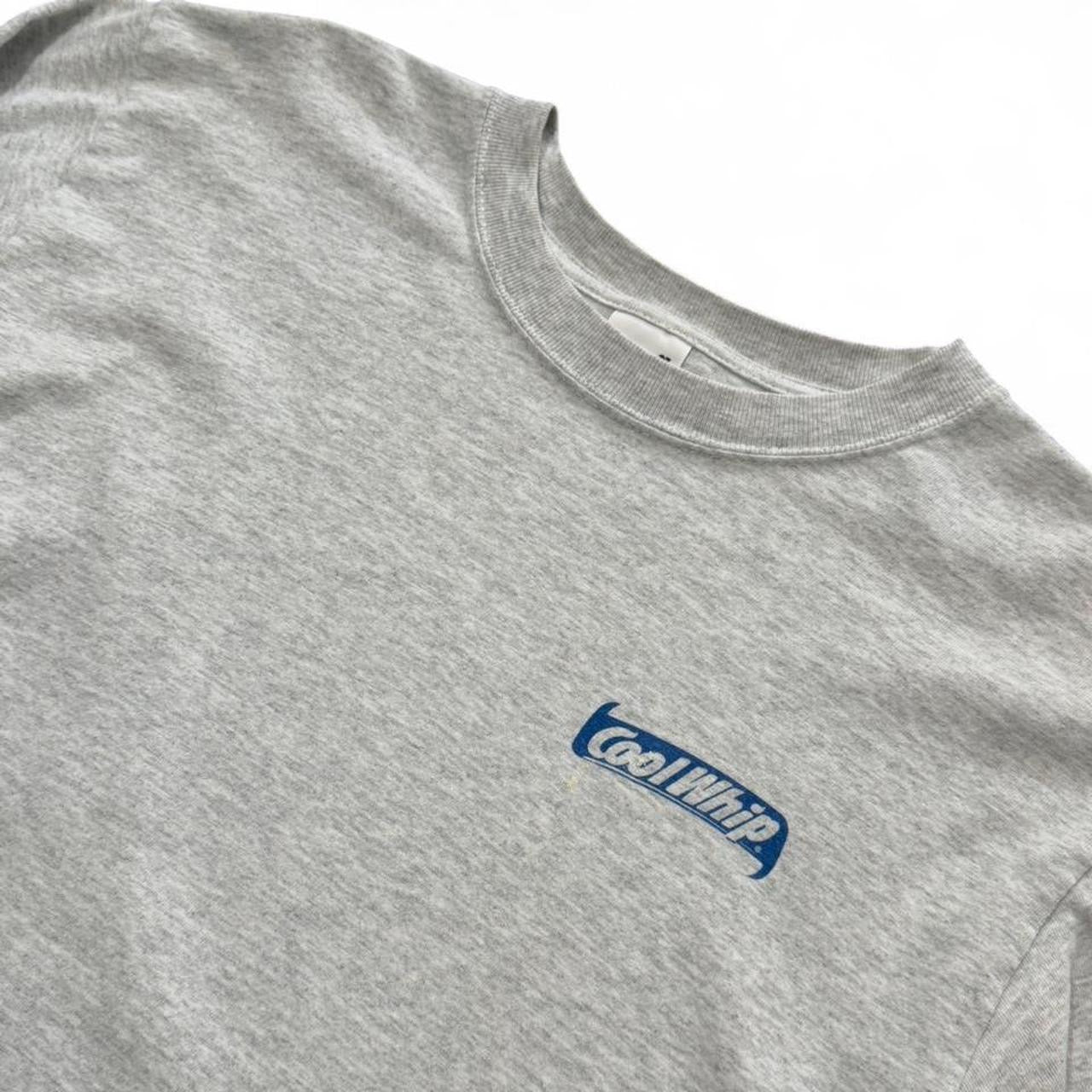 90s Cool Whip Logo Grey Promo Chest Graphic Long Sleeve Shirt
