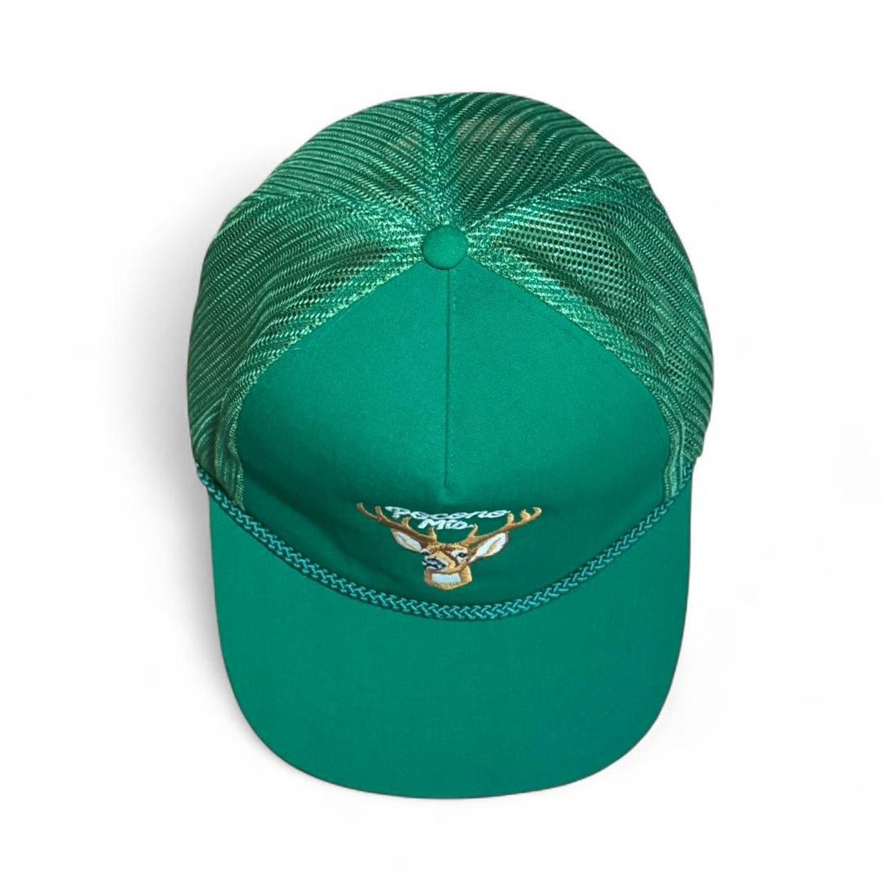 90s Pocono Mountains Deer Hunting Green Trucker Mesh Snapback